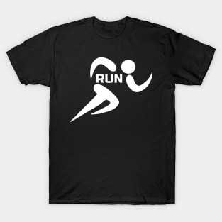 Simple Style With Run Text T-Shirt